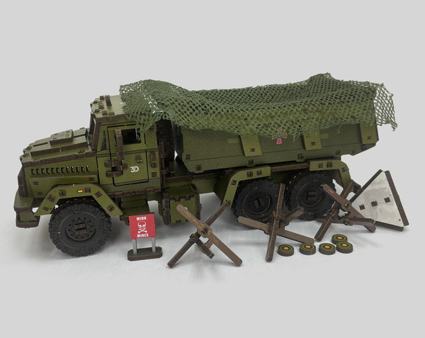 3D Wooden Puzzle KrAZ dump truck, scale 1:35. Ukraine