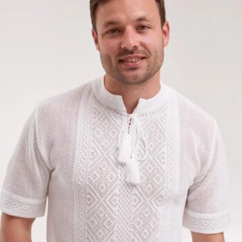 men’s cotton linen t shirt traditional ukrainian vyshyvanka embroidery "nazar"