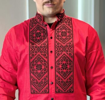 oleksandr usyk's embroidery individual tailoring shirt. linen vyshyvanka