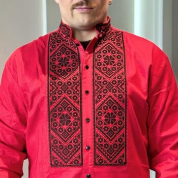 oleksandr usyk's embroidery individual tailoring shirt. linen vyshyvanka